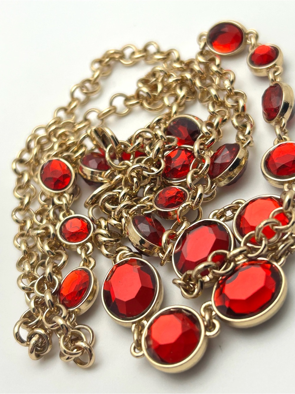 Gloria Vanderbilt Red Jeweled Necklace